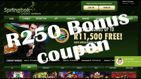 springbok casino bonus coupons